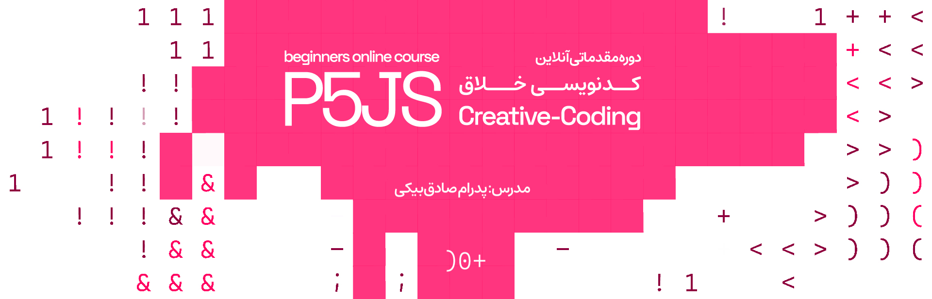 P5JS Creative Coding beginners online course — instructor Pedram Sadegh-Beyki